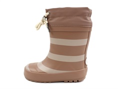 Wheat old rose stripe winter rubber boot